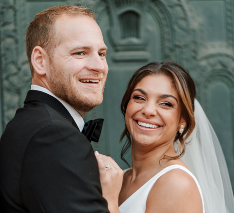 BRITEN customer Cadi B. and her husband on their wedding day
